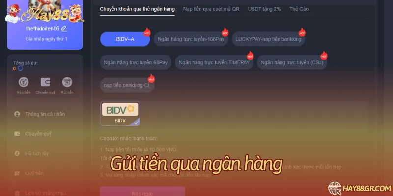 Gửi tiền bằng phương thức ngân hàng nhanh chóng và cực kỳ đơn giản
