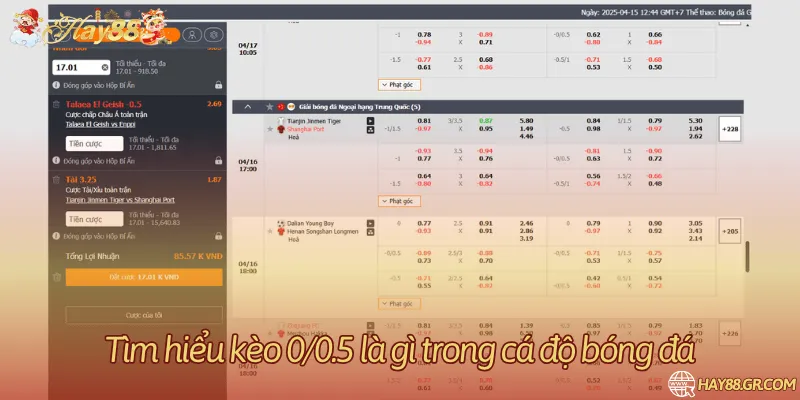 Kèo 0/0.5 thường xuất hiện khi nhà cái nhận định có sự chênh lệch không đáng kể